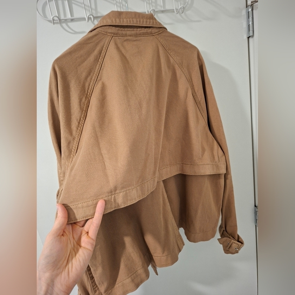 NWT Torrid Lightweight Tan 100% Cotton Twill Crop Trench (Size 1/1X) - Picture 9 of 11